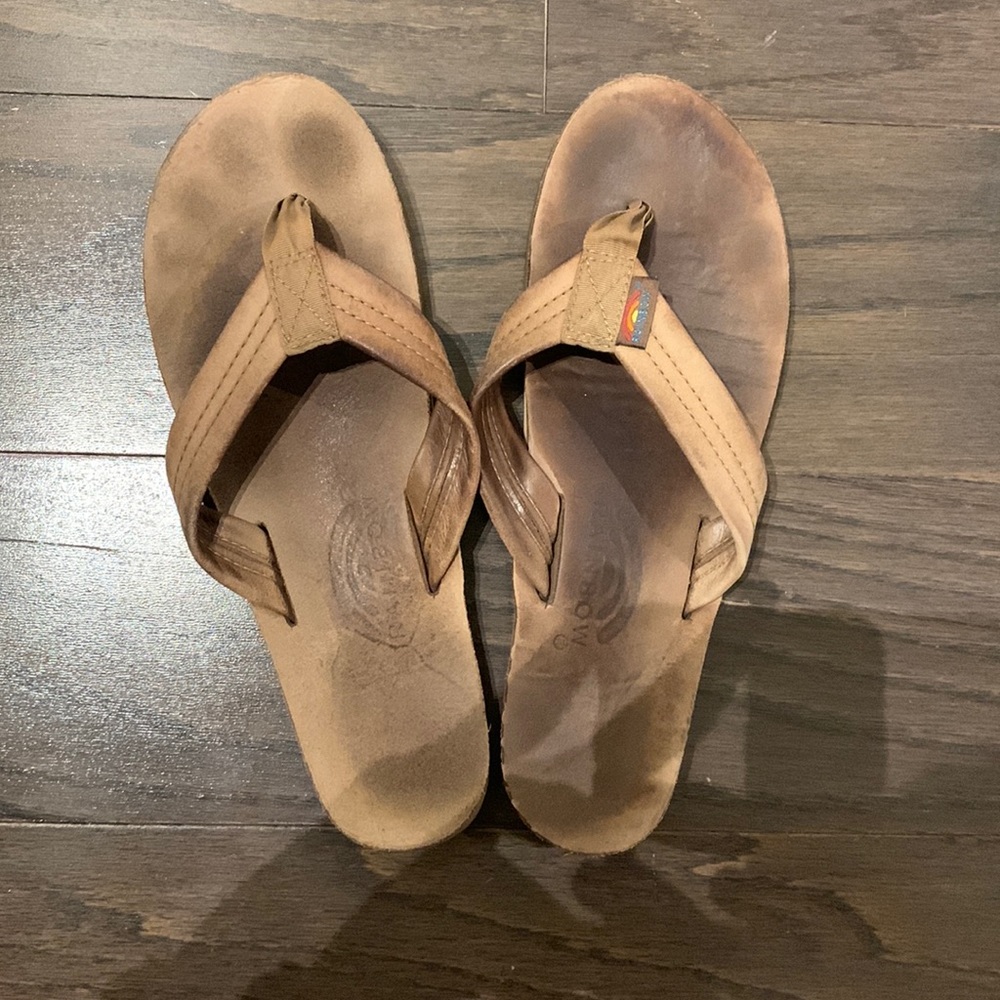Rainbow flip flops
